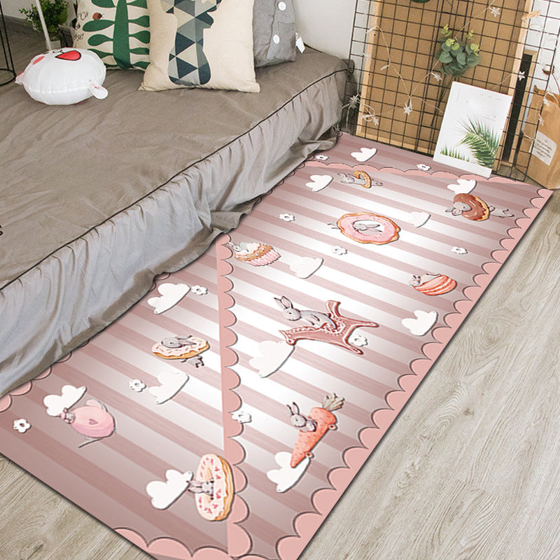 Lisslune | Chic Animal Pattern Indoor Rug Multifunctional Cartoon Carpet Synthetic Non-Slip Pet Friendly Washable Rug for Preschool