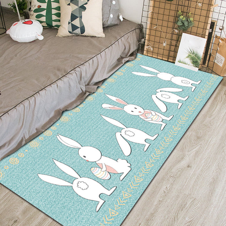 Lisslune | Chic Animal Pattern Indoor Rug Multifunctional Cartoon Carpet Synthetic Non-Slip Pet Friendly Washable Rug for Preschool