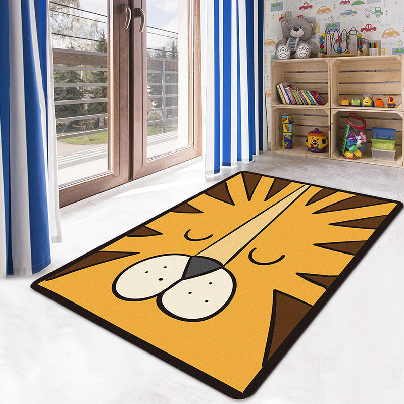 Lisslune | Multicolor Kids' Playroom Carpet Cartoon Digital Print Carpet Polyester Non-Slip Pet Friendly Stain Resistant Carpet