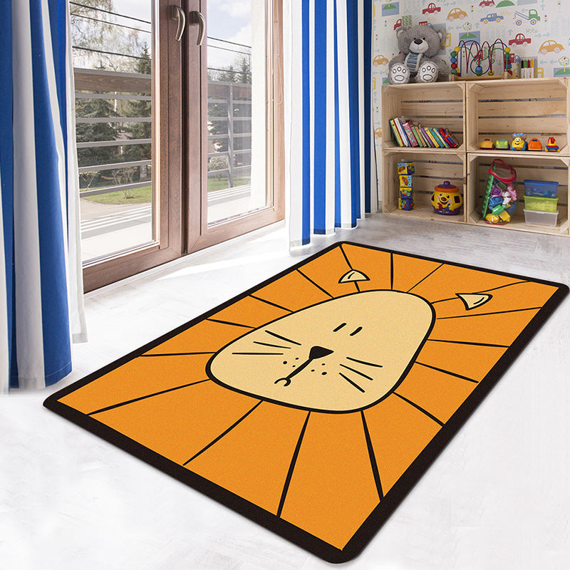 Lisslune | Multicolor Kids' Playroom Carpet Cartoon Digital Print Carpet Polyester Non-Slip Pet Friendly Stain Resistant Carpet