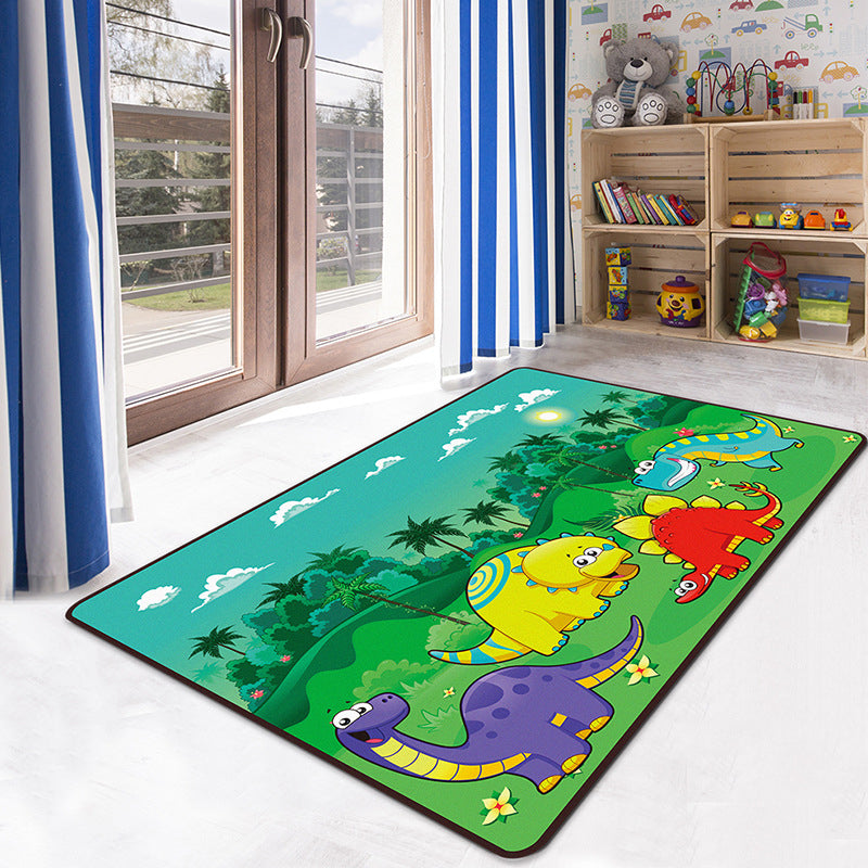 Lisslune | Multicolor Kids' Playroom Carpet Cartoon Digital Print Carpet Polyester Non-Slip Pet Friendly Stain Resistant Carpet