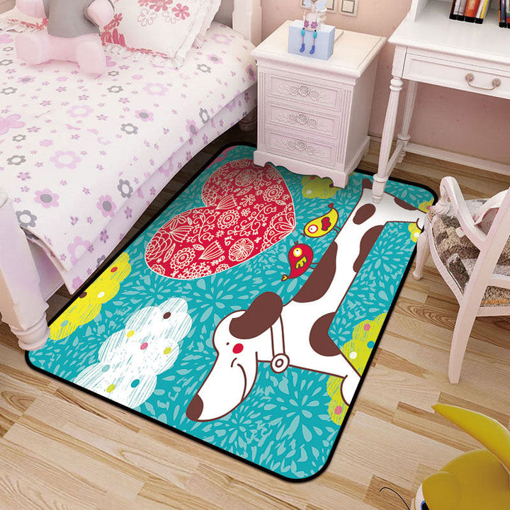 Lisslune | Kids Art Drawing Print Rug Multi-Color Synthetic Rug Non-Slip Pet-Friendly Machine Washable Carpet for Kids Room