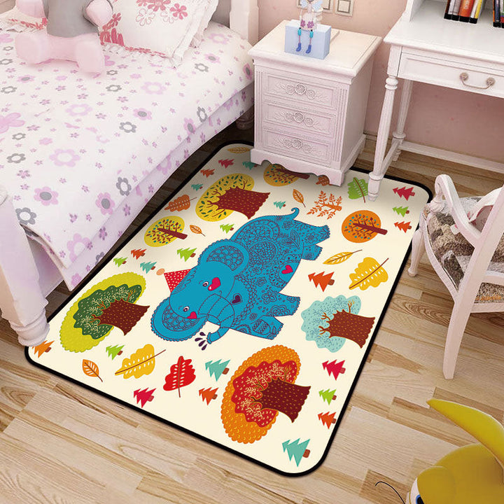 Lisslune | Kids Art Drawing Print Rug Multi-Color Synthetic Rug Non-Slip Pet-Friendly Machine Washable Carpet for Kids Room