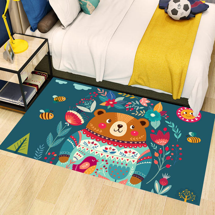 Lisslune | Shaded Multicolor Kids Carpet Polypropylene Cartoon Carpet Pet Friendly Non-Slip Stain Resistant Carpet for Kids' Room