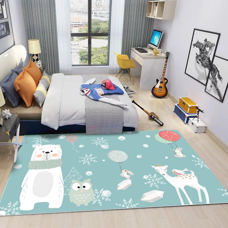 Lisslune | Shaded Multicolor Kids Carpet Polypropylene Cartoon Carpet Pet Friendly Non-Slip Stain Resistant Carpet for Kids' Room