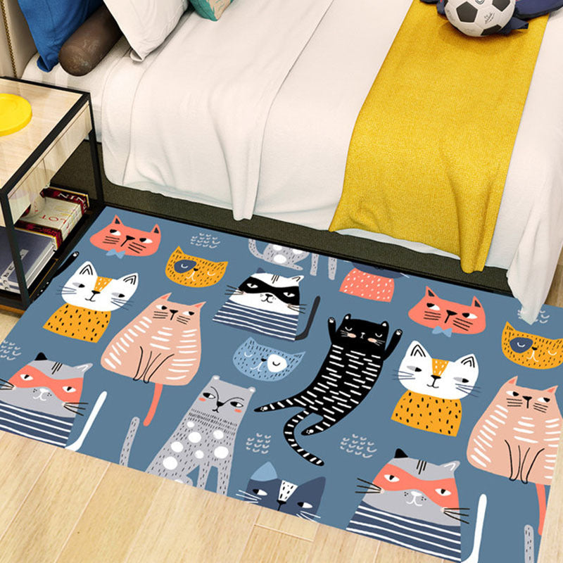 Lisslune | Shaded Multicolor Kids Carpet Polypropylene Cartoon Carpet Pet Friendly Non-Slip Stain Resistant Carpet for Kids' Room
