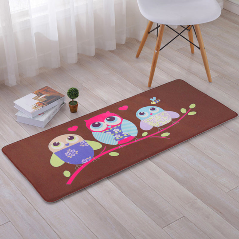 Lisslune | Beautiful Multicolor Animal Pattern Carpet Synthetic Kids Carpet Washable Stain Resistant Non-Slip Carpet for Bedroom