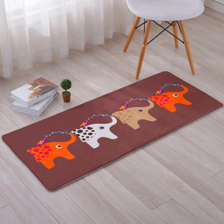 Lisslune | Beautiful Multicolor Animal Pattern Carpet Synthetic Kids Carpet Washable Stain Resistant Non-Slip Carpet for Bedroom