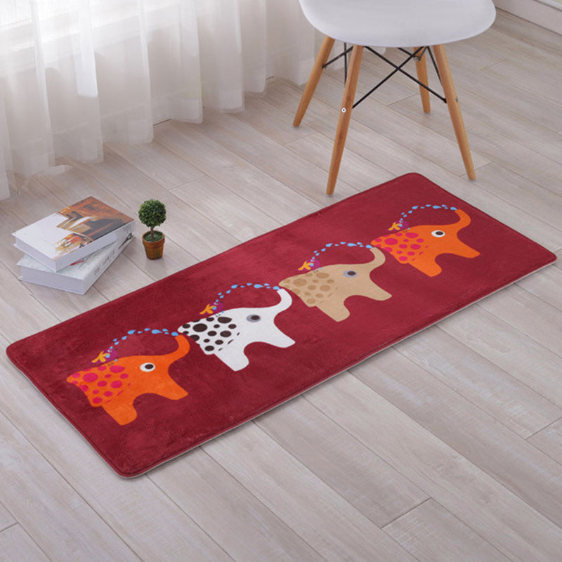 Lisslune | Beautiful Multicolor Animal Pattern Carpet Synthetic Kids Carpet Washable Stain Resistant Non-Slip Carpet for Bedroom