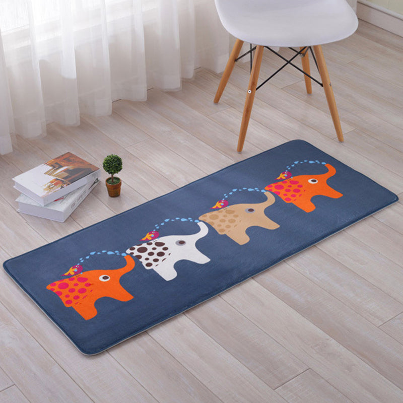 Lisslune | Beautiful Multicolor Animal Pattern Carpet Synthetic Kids Carpet Washable Stain Resistant Non-Slip Carpet for Bedroom
