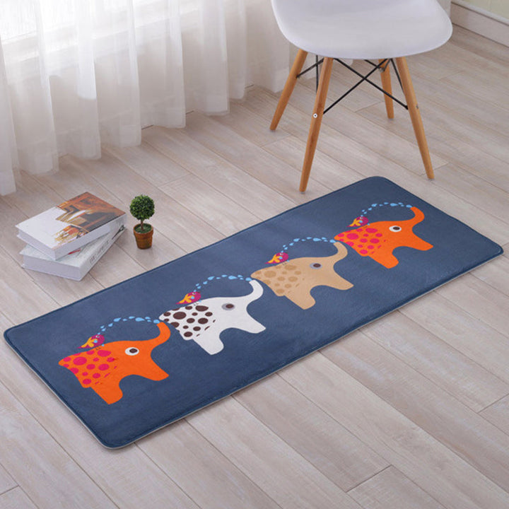 Lisslune | Beautiful Multicolor Animal Pattern Carpet Synthetic Kids Carpet Washable Stain Resistant Non-Slip Carpet for Bedroom