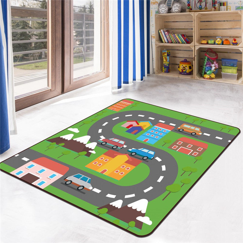 Lisslune | Kids Play Rug Multicolored Polypropylene Area Rug Pet Friendly Non-Slip Washable Rug for Kids Room