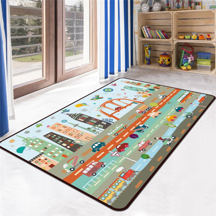 Lisslune | Kids Play Rug Multicolored Polypropylene Area Rug Pet Friendly Non-Slip Washable Rug for Kids Room