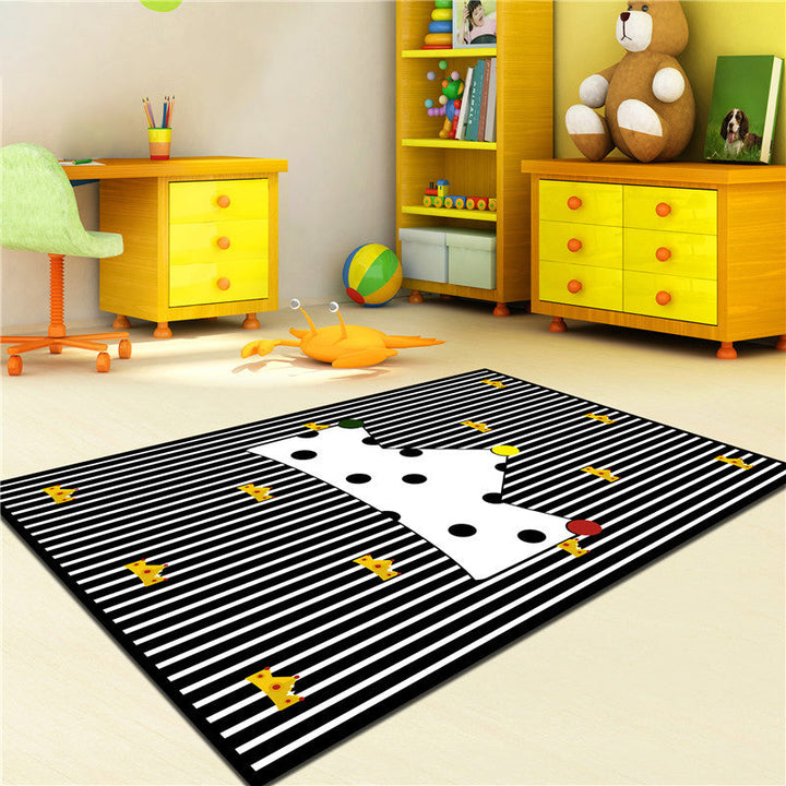 Lisslune | Kids Play Rug Multicolored Polypropylene Area Rug Pet Friendly Non-Slip Washable Rug for Kids Room