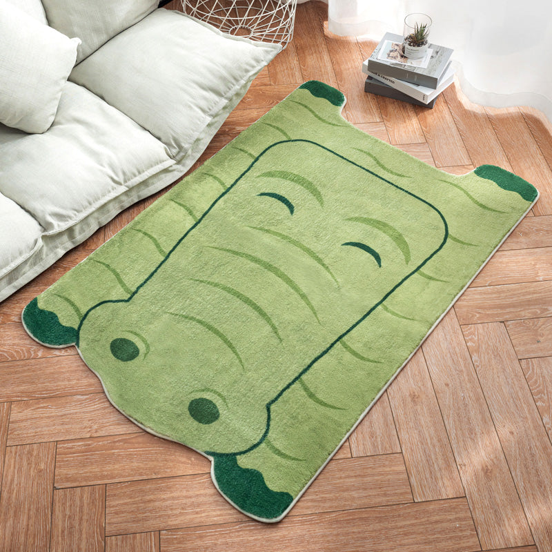 Lisslune | Irregular Shaped Animal Rug Multicolor Cartoon Rug Synthetic Non-Slip Back Machine Washable Pet Friendly Rug for Children's Room