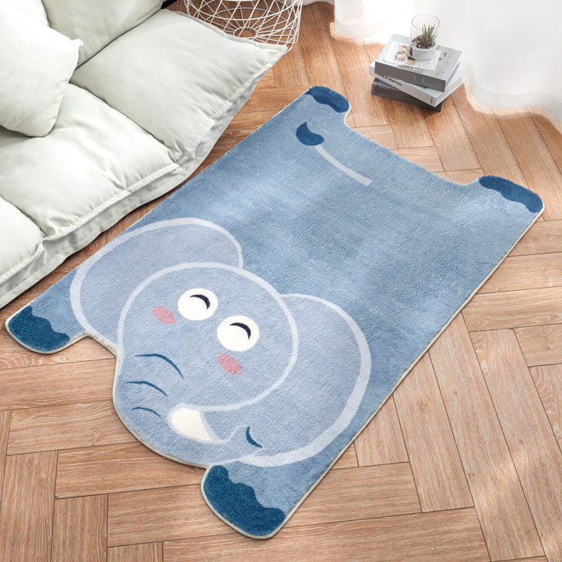 Lisslune | Irregular Shaped Animal Rug Multicolor Cartoon Rug Synthetic Non-Slip Back Machine Washable Pet Friendly Rug for Children's Room