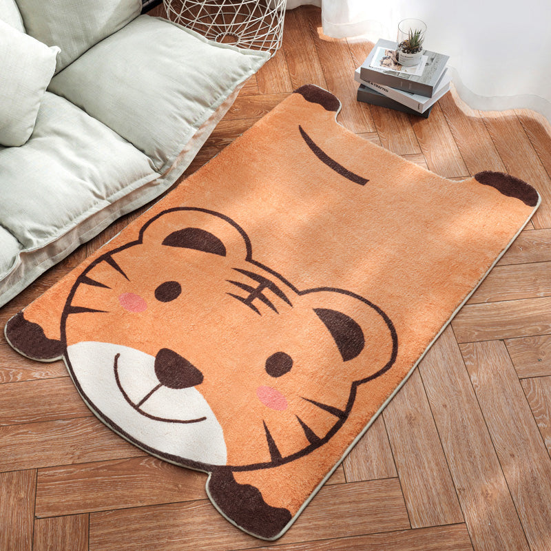 Lisslune | Irregular Shaped Animal Rug Multicolor Cartoon Rug Synthetic Non-Slip Back Machine Washable Pet Friendly Rug for Children's Room
