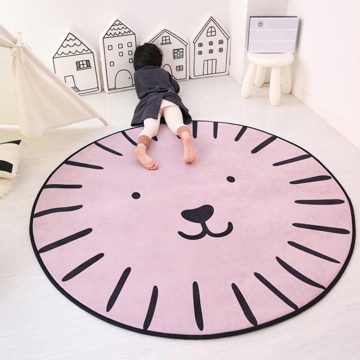 Lisslune | Multi-Color Tiered Rug Cotton Children Style Carpet Easy Care Non-Slip Back Carpet for Playroom