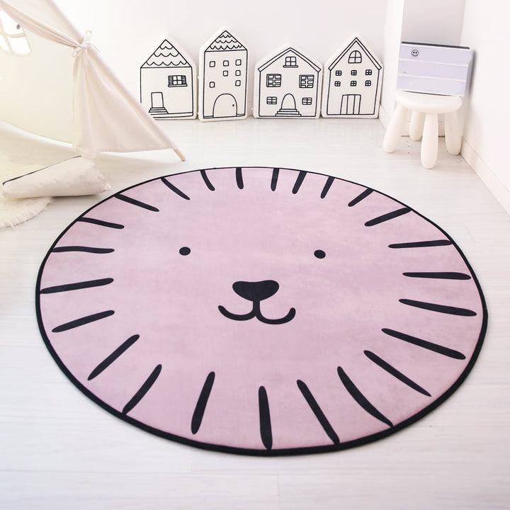 Lisslune | Multi-Color Tiered Rug Cotton Children Style Carpet Easy Care Non-Slip Back Carpet for Playroom