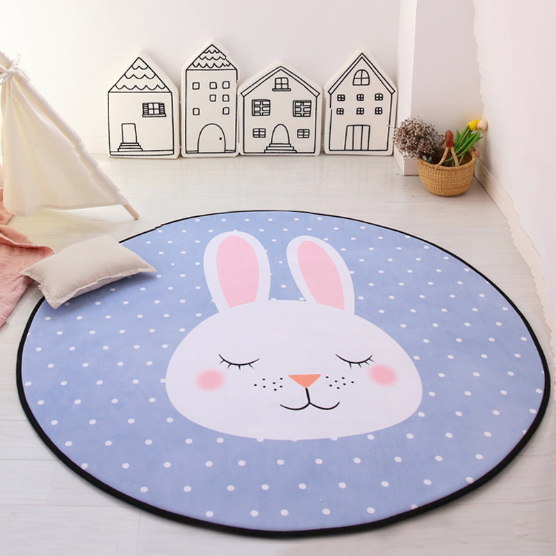 Lisslune | Multi-Color Tiered Rug Cotton Children Style Carpet Easy Care Non-Slip Back Carpet for Playroom