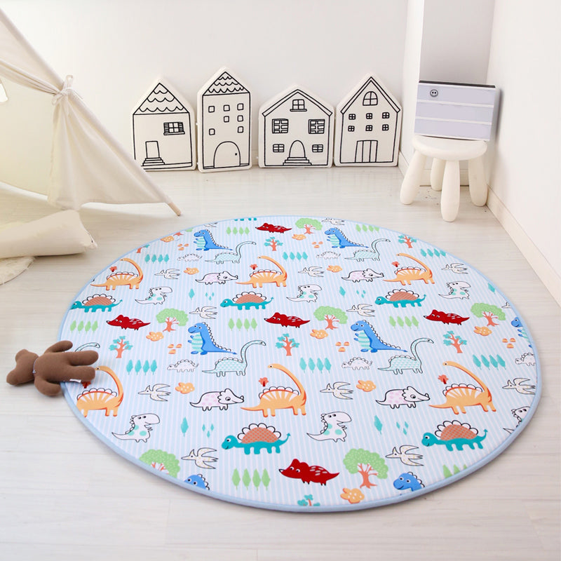 Lisslune | Multi-Color Tiered Rug Cotton Children Style Carpet Easy Care Non-Slip Back Carpet for Playroom