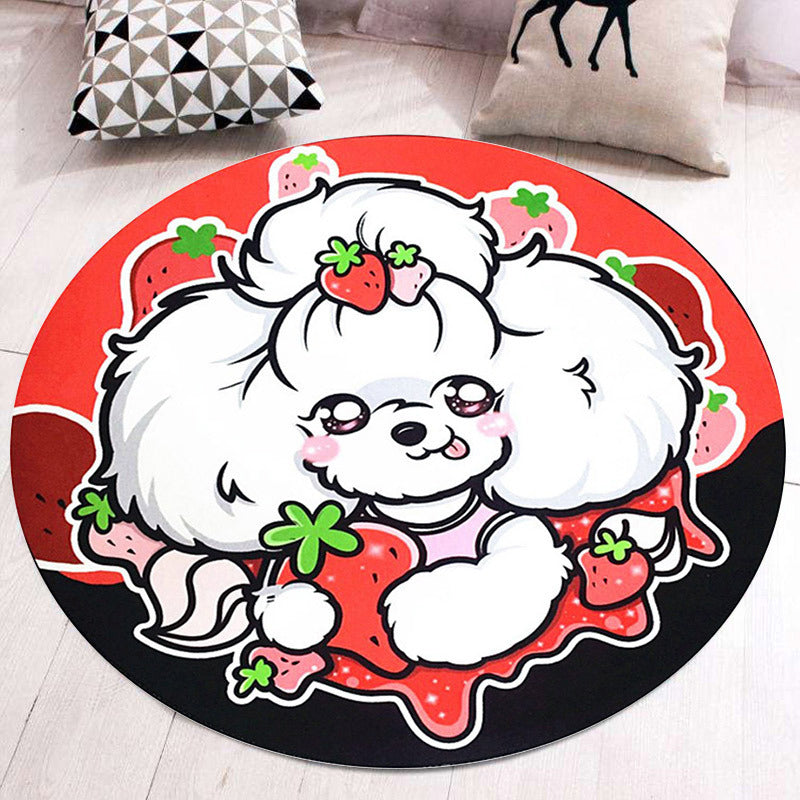Lisslune | Multi-Color Kids Rug Cartoon Animal Rug Polyester Non-Slip Backing Pet-Friendly Machine Washable Rug