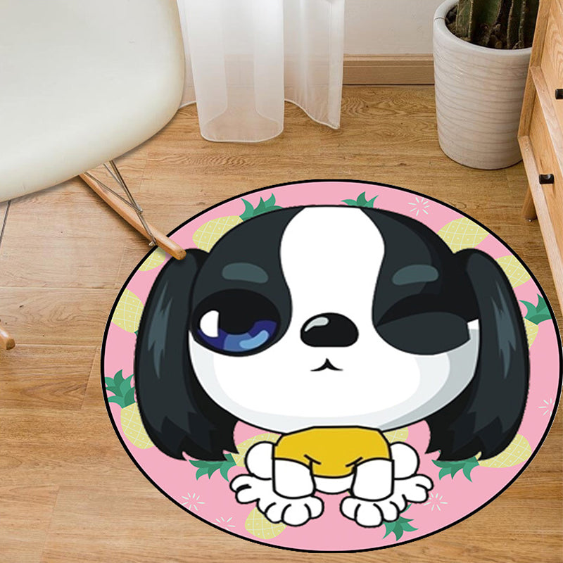 Lisslune | Multi-Color Kids Rug Cartoon Animal Rug Polyester Non-Slip Backing Pet-Friendly Machine Washable Rug