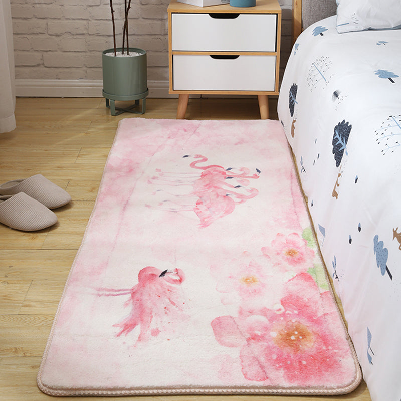 Lisslune | Children's Room Rug Multicolored Animal Sketches Rug Cotton Machine Washable Rug