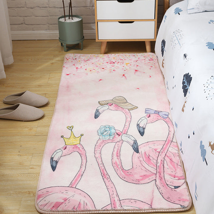 Lisslune | Children's Room Rug Multicolored Animal Sketches Rug Cotton Machine Washable Rug