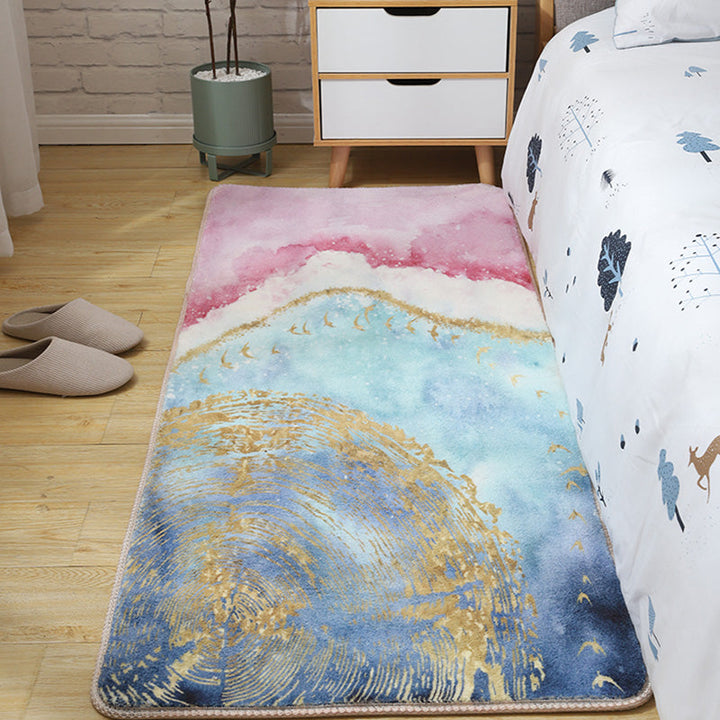 Lisslune | Children's Room Rug Multicolored Animal Sketches Rug Cotton Machine Washable Rug