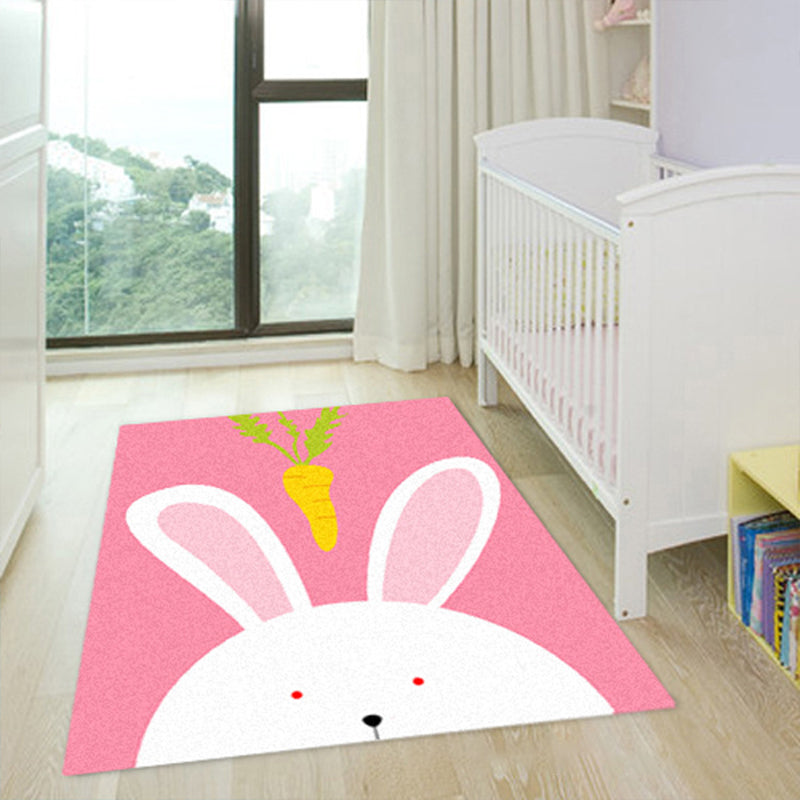 Lisslune | Cartoon Kindergarten Area Rug Multi Colored Animal Pattern Rug Polypropylene Non-Slip Backing Pet-Friendly Washable Rug