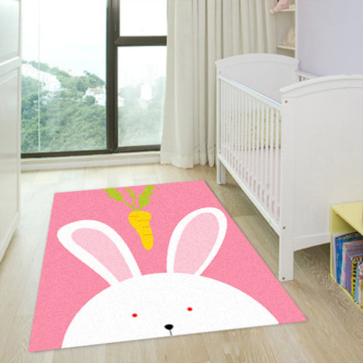 Lisslune | Cartoon Kindergarten Area Rug Multi Colored Animal Pattern Rug Polypropylene Non-Slip Backing Pet-Friendly Washable Rug