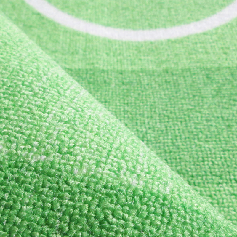 Lisslune | Green Football Field Pattern Carpet Polyester Kids Carpet Stain Resistant Non-Slip Pet Friendly Carpet for Boys Room