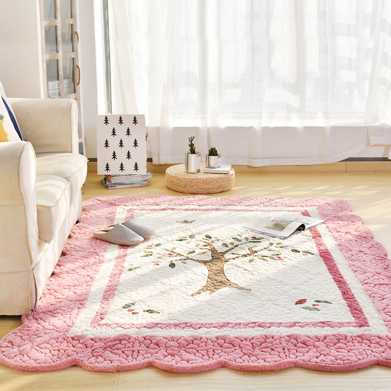 Lisslune | Multicolor Norwegian Style Rug Polypropylene Tree Pattern Rug Non-Slip Pet-Friendly Stain-Resistant Rug for Children's Room