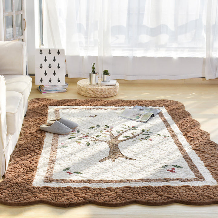 Lisslune | Multicolor Norwegian Style Rug Polypropylene Tree Pattern Rug Non-Slip Pet-Friendly Stain-Resistant Rug for Children's Room
