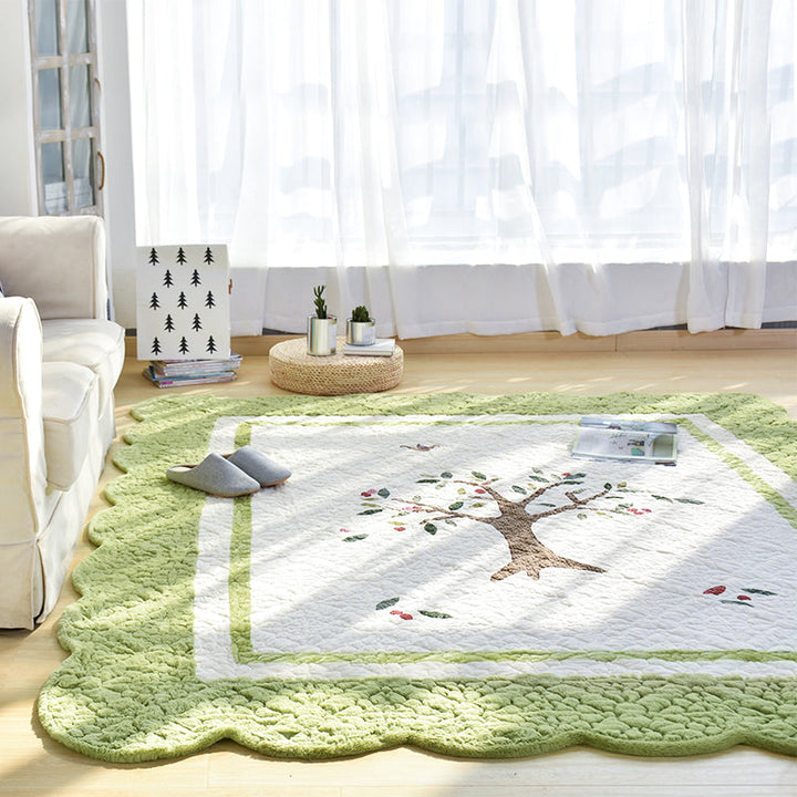 Lisslune | Multicolor Norwegian Style Rug Polypropylene Tree Pattern Rug Non-Slip Pet-Friendly Stain-Resistant Rug for Children's Room