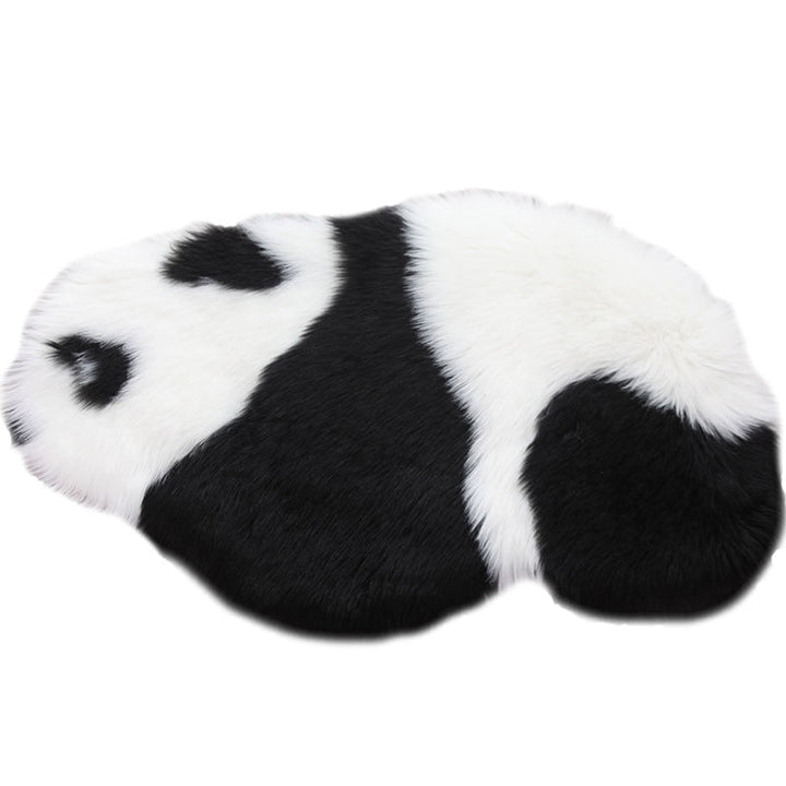 Lisslune | Cute Panda Print Rug Black and White Kids Rug Polyester Stain Resistant Machine Washable Non-Slip Backing Carpet for Bedroom