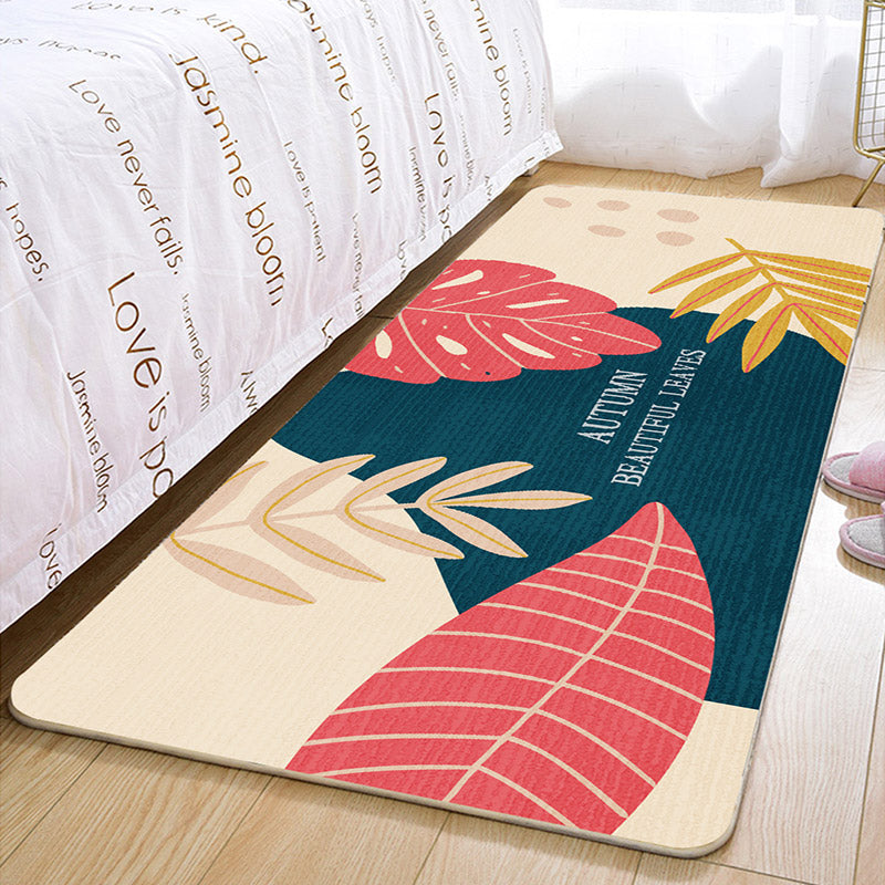 Lisslune | Multi-Color Scandinavian Rug Polyester Geometric Rug Non-Slip Stain Resistant Machine Washable Rug for Bedroom