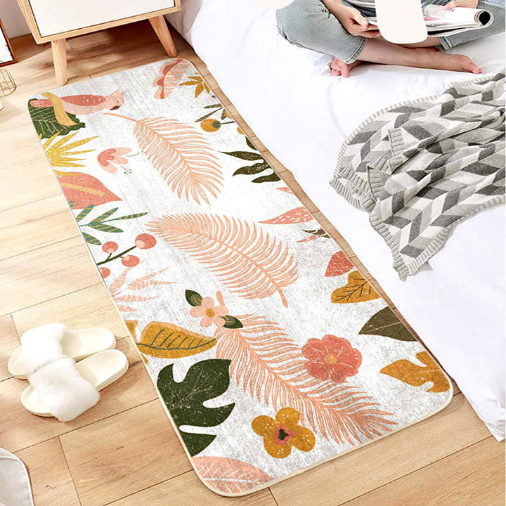 Lisslune | Multi-Color Scandinavian Rug Polyester Geometric Rug Non-Slip Stain Resistant Machine Washable Rug for Bedroom