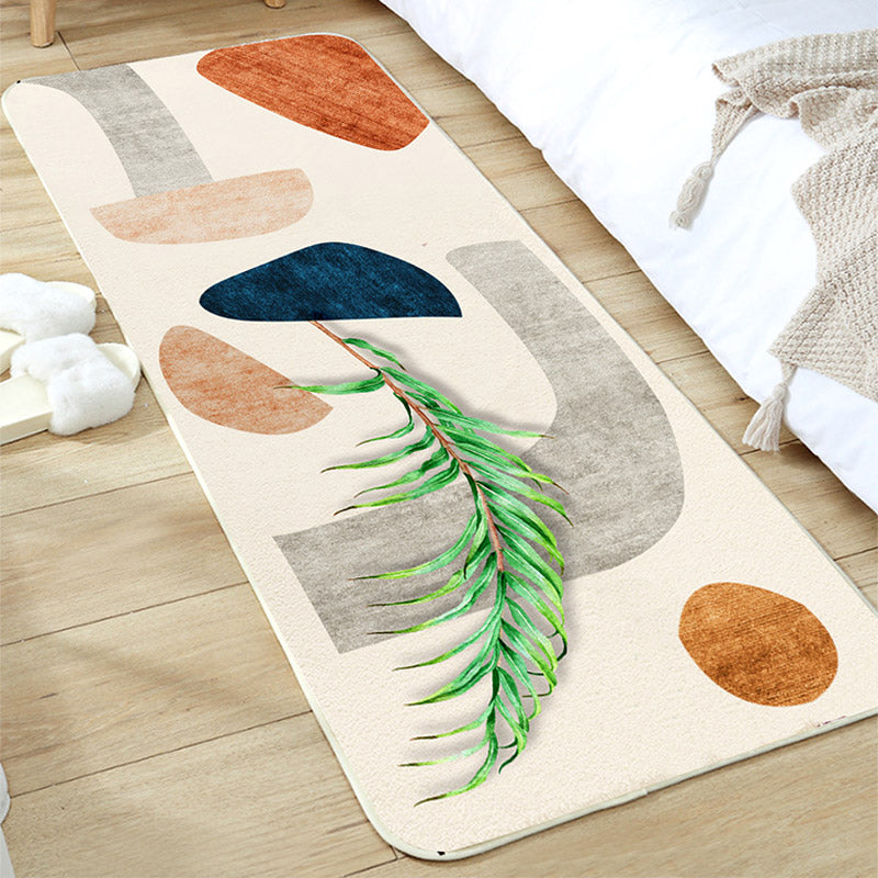 Lisslune | Multi-Color Scandinavian Rug Polyester Geometric Rug Non-Slip Stain Resistant Machine Washable Rug for Bedroom