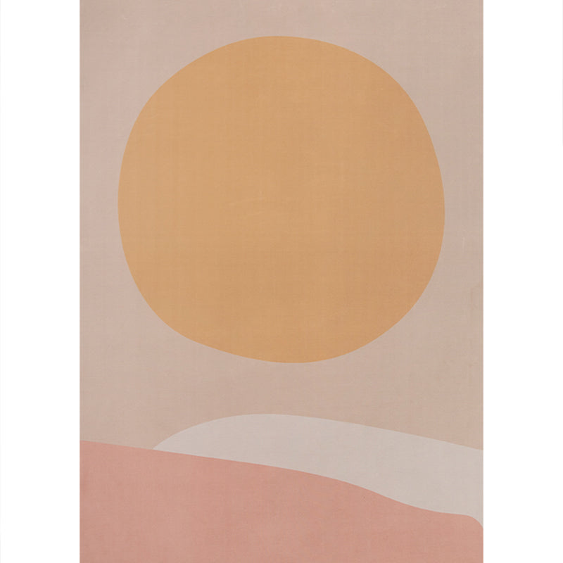 Lisslune | Soft Orange Nordic Carpet Polyester Geometric Rug Non-Slip Backing Pet-Friendly Washable Carpet for Home Decoration