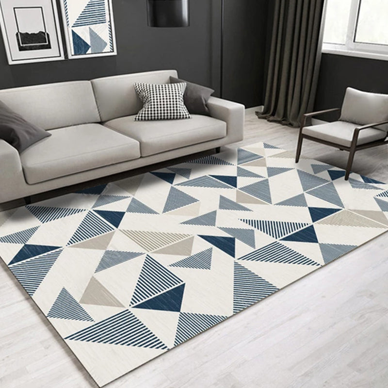 Lisslune | Multi Color Modern Area Rug Synthetic Geometric Color Block Rug Machine Washable Stain Resistant Non-Slip Backing Carpet for Room
