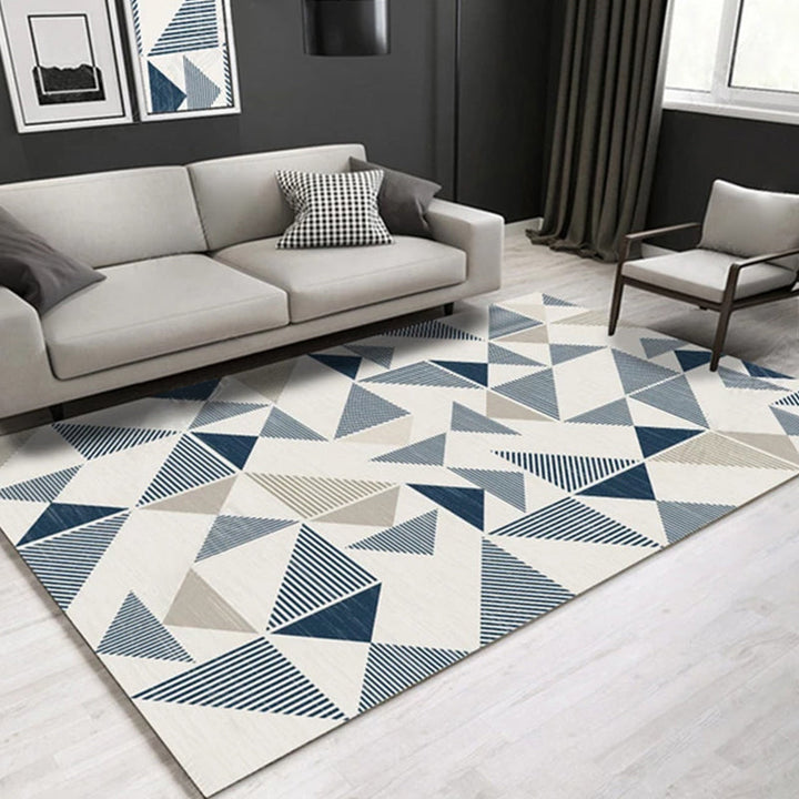 Lisslune | Multi Color Modern Area Rug Synthetic Geometric Color Block Rug Machine Washable Stain Resistant Non-Slip Backing Carpet for Room