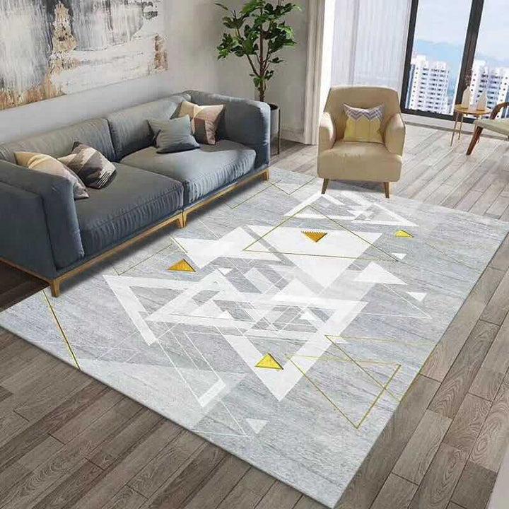 Lisslune | Multi Color Modern Area Rug Synthetic Geometric Color Block Rug Machine Washable Stain Resistant Non-Slip Backing Carpet for Room