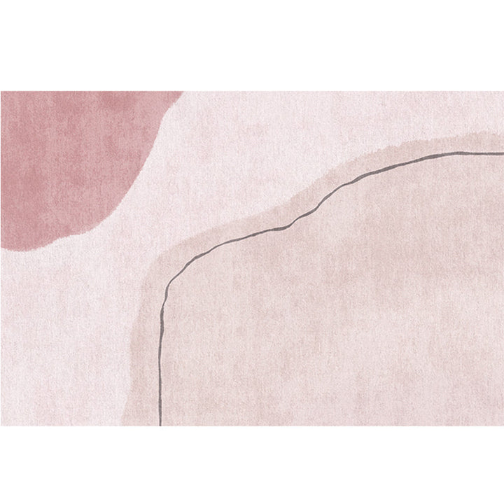 Lisslune | Multi-Color Abstract Pattern Rug Synthetic Postmodern Rug Stain Resistant Washable Non-Slip Rug for Girls Bedroom