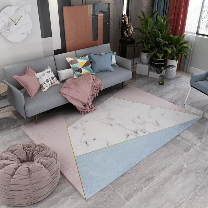 Lisslune | Contemporary Abstract Pattern Carpet Multicolor Polypropylene Carpet Non-Slip Pet Friendly Stain Resistant Carpet for Large Room