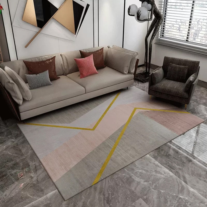 Lisslune | Contemporary Abstract Pattern Carpet Multicolor Polypropylene Carpet Non-Slip Pet Friendly Stain Resistant Carpet for Large Room