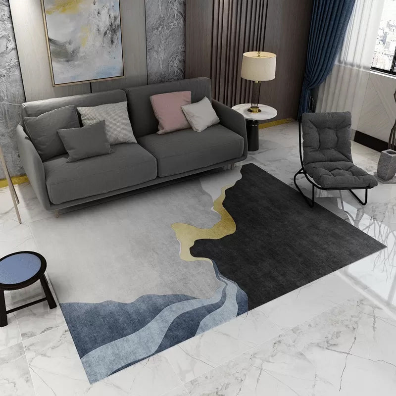 Lisslune | Contemporary Abstract Pattern Carpet Multicolor Polypropylene Carpet Non-Slip Pet Friendly Stain Resistant Carpet for Large Room