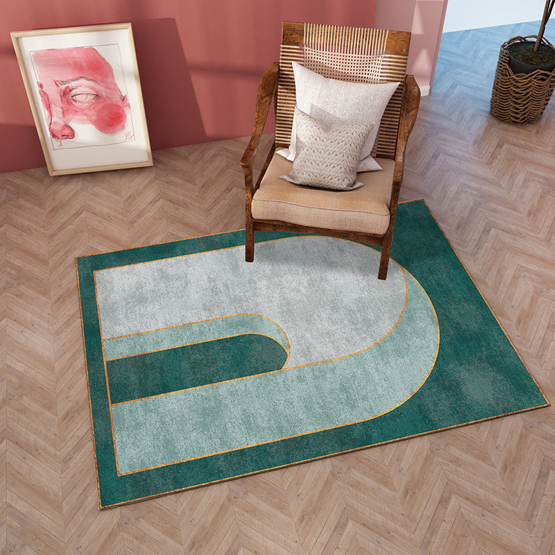 Lisslune | Classic curved door mat Multicolored postmodern rug Polyester Non-slip backing Washable Pet-friendly rug for the room