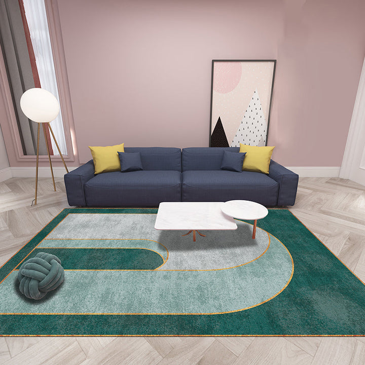 Lisslune | Classic curved door mat Multicolored postmodern rug Polyester Non-slip backing Washable Pet-friendly rug for the room